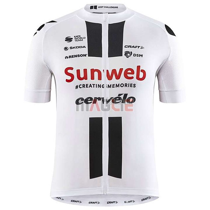 Maglia Sunweb Manica Corta 2020 Bianco